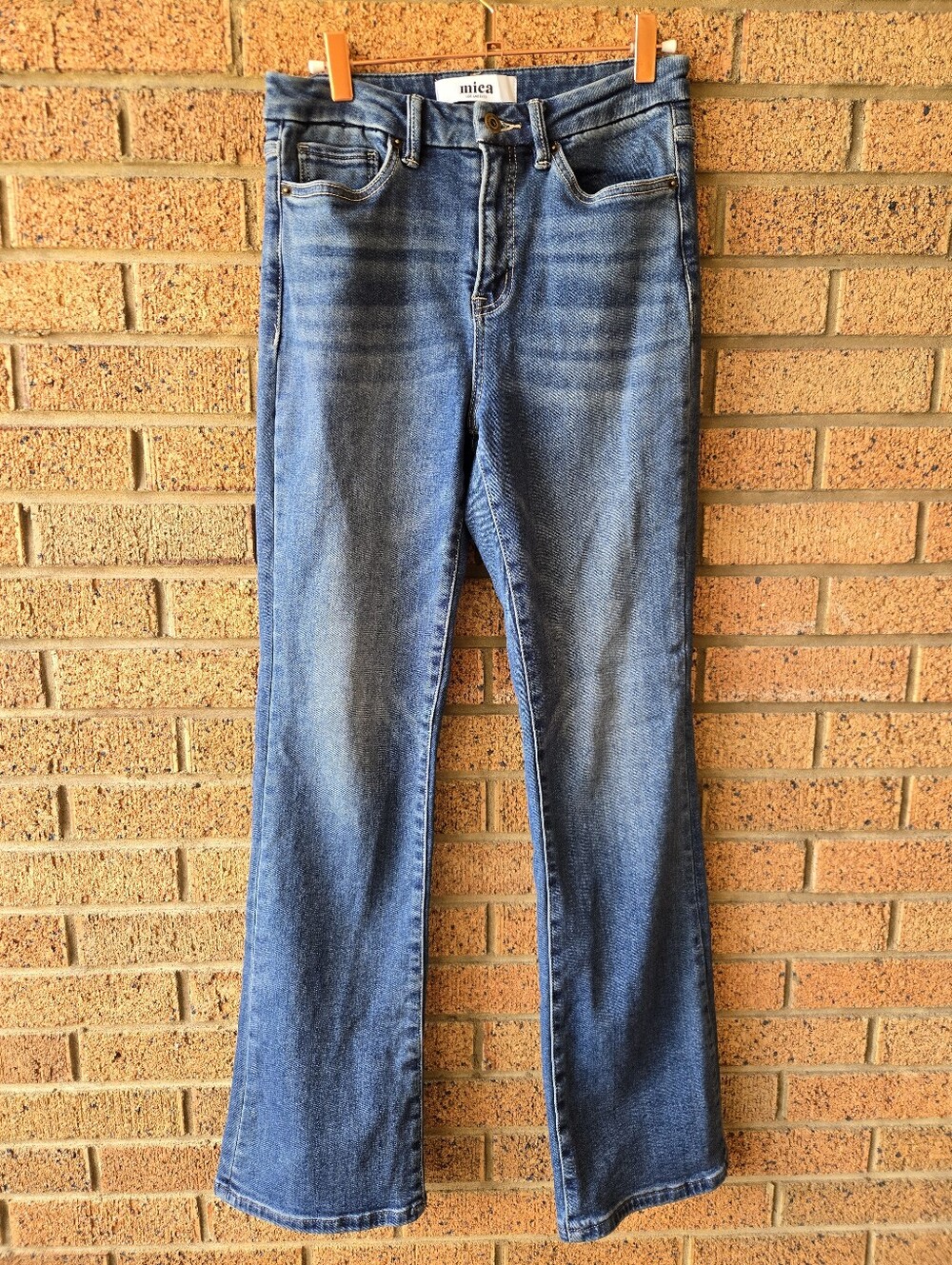 Mica Denim High Rise Bootcut Flare Jeans Size 27 Medium Wash Stretch